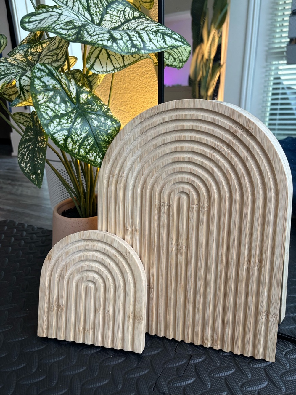 Wooden Arch Wall Decor - Natural Bamboo